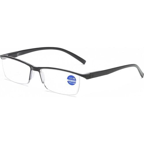 New Half Frame Blue Coating Reading Glasses for Men And Women With Spring Leg Presbyopia Eyewears Anti-Blu-ray HD Spectacles