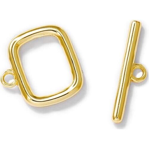 Factory wholesale Gold Color Brass Square connectors For Necklace and Bracelet Clasps Diy Jewelry Making Supplies Accessories