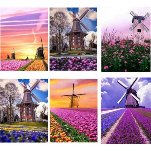 Landscape DIY Diamond Painting Windmill diamond Embroidery lavender 5d mosaic Diamond needlework cross stitch home decor
