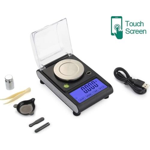 50g/0.001g Smart Touch Screen Digital Scale Portable Mini Scale Precise Graduation Professional Pocket Scale Milligram