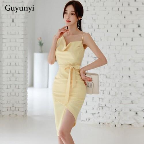 Simple Elegant Party Dress 2021 Summer Sleeveless Sexy Sling High Waist Tight Tie Comfortable Temperament Womens Dresses