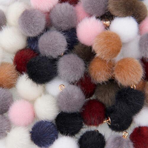 Imitated Mink Fur Beads For Jewelry Making Pendant Ball DIY Material Earrings Findings Line Eardrop Manual Accessories Hand Made