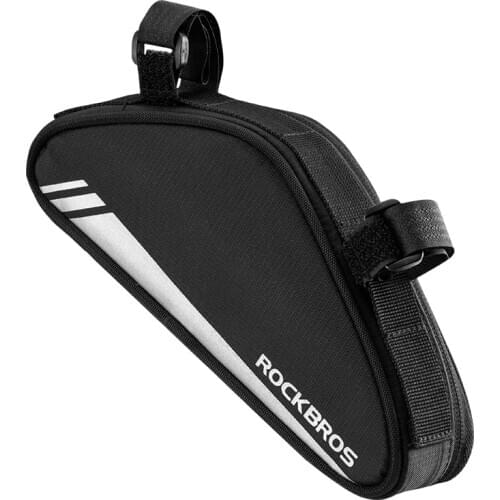 ROCKBROS MTB Road Bike Phone Bag 0.7L High Reflective Triangle Beam Bag Bicycle Top Tube Bag Bike Saddle Bag Bike Accessories