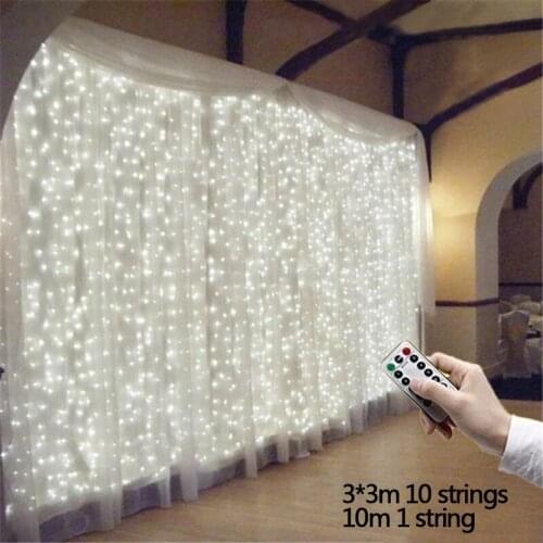 3x1/3x2/3x3M Led Icicle Curtain Fairy String Light Battery/usb Fairy Xmas Garland for Wedding Home Window Party Holiday Decor