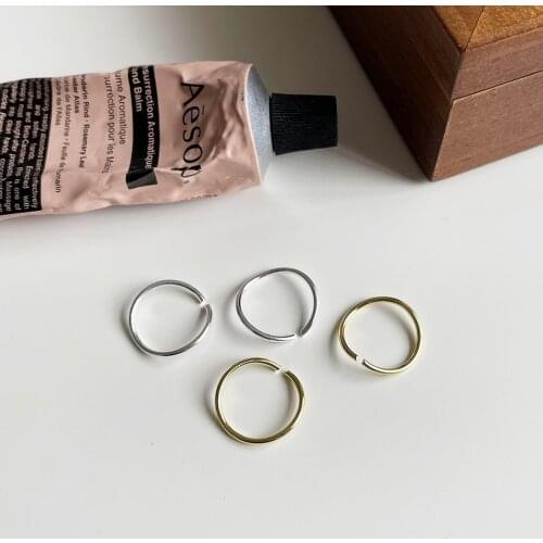 Thin real. Authentic 925 Sterling silver Wave Ring Open C-J1651