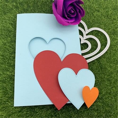 3pcs/Set Heart-shaped suit Metal Cutting Dies Stencils For DIY Scrapbooking Decorative Embossing Handcraft Die Cutting Template
