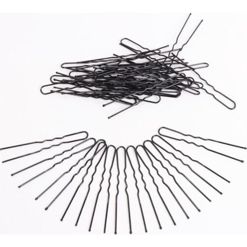 20pcs/set 6CM Hair Waved U-shaped Bobby Pin Barrette Salon Grip Clip Hairpins Black Metal Hair Accessories For Bun
