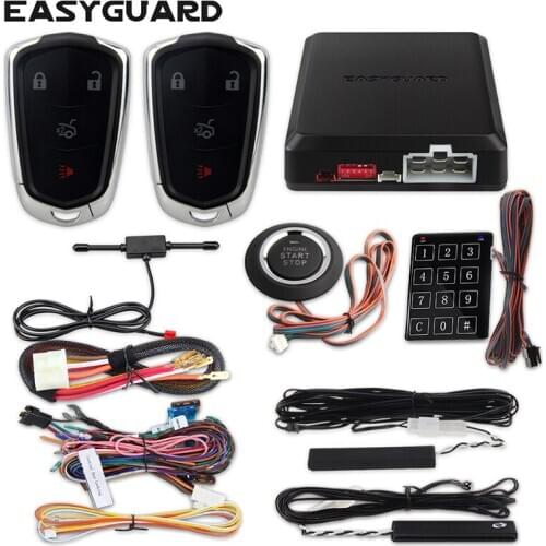 EASYGUARD universal security alarm keyless entry system pke car remote start push button start auto start password entry dc12v