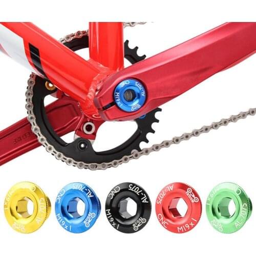 Bike M19 MTB Road Bike Crank Arm Bolt Crankset Nut Fixing BB Bolt Cover Cap Aluminum Alloy MTB Bike Crank Arm Screw Random Color