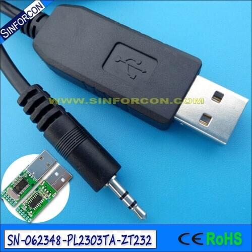Win10 pl2303ta USB RS232 Converter with 2.5mm mini TRS jack Serial Adapter Data Logger Cable