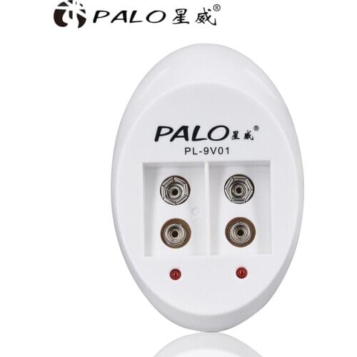 PALO 9v Battery Charger Li-ion Ni-MH Smart Charger for 9v Rechargeable Battery 6f22 Lithium Nimh Battery