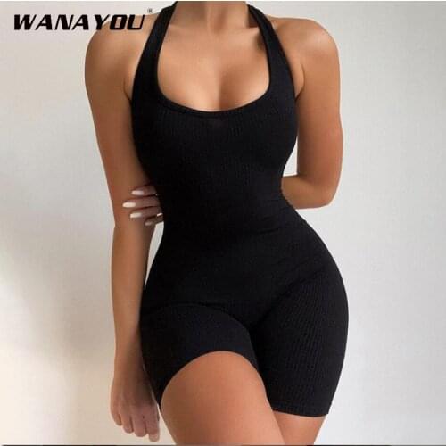 Womens Tracksuit Yoga Suits,Elastic Backless Sport Outfit For Woman,Halter Rompers Fitness Gym Workout Sports Jumpsuit