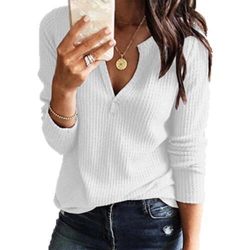 Women Sweater Autumn V Neck Tops Fashion Casual Loose Pullover Sweater V-Neck Womens Sexy Tops 8 Colors Ladies Knitwear 2019