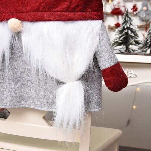 1Pc 83*48CM 2020 Christmas Chairs Cover Cartoon Santa Claus Snowman Printed Non-woven Fabric Chairs Cover Hot