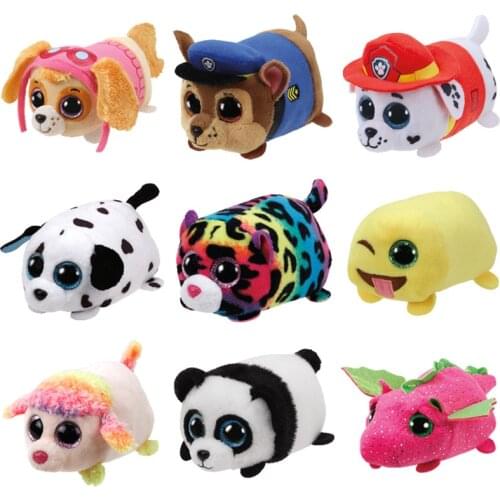 10cm Ty Beanie Big Eyes Mini Dolls Screen Wipe Animal Plush Dolls Dinosaur Crocodile Seal Unicorn Rabbit Kids Christmas Gift Toy