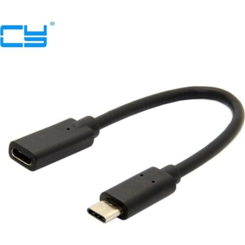 2PCS USB-C USB 3.1 Type C Male to Female Extension Data Cable for Macbook Tablet Mobile huawei P9 P10 Phone 20cm