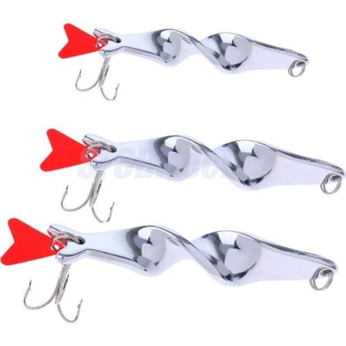 3pcs Fishing Sequins Lure Metal Spoons Hard Baits Spinner Lure Twist Lure Bass Crankbaits