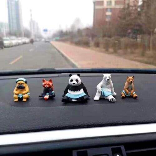 5pcs/lot panda bear anime action figure prefect quality homemade toys car decoration classics gift