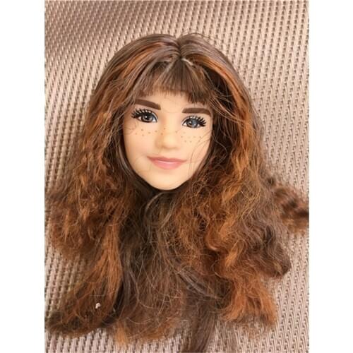 Asia Face African Lady Doll Head Black Hair Good Makeup Doll Head Toys Parts Kids Playing House DIY Toy Princess Rare Doll Heads