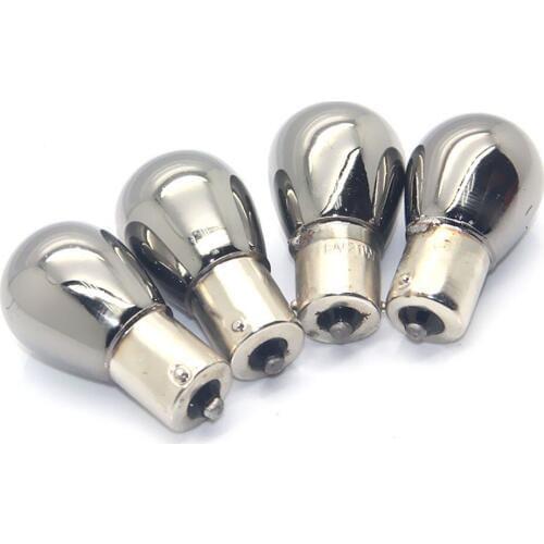 Free shipping 2pcs 1156 7506 1073 1141 199 93 2396 Chrome Silver S25 light BA15s 12V Car Side Indicator Bulbs Car Tail lamp