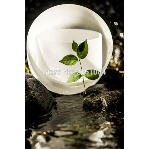432 Hz 10" Note C/D/E/F/G/A/B Chakra Frosted Quartz Crystal Singing Bowl with free suede and o ring