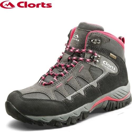 Clorts Hiking Boots Women Waterproof Winter Sneakers Womens Outdoor Sport Boots Leather Large Size Hiking Shoes HKM-823