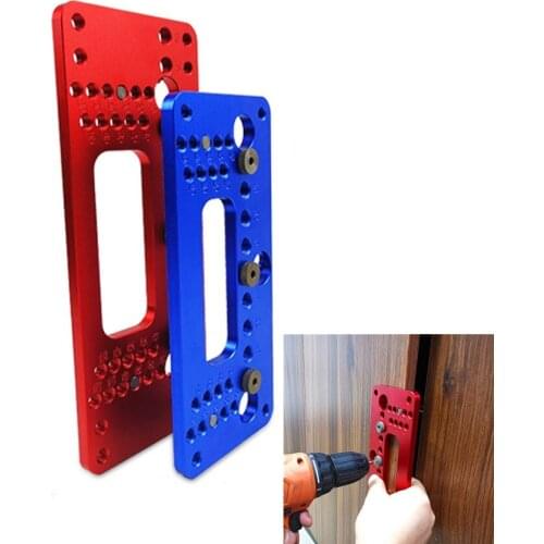 Woodworking Handle Punch Locator Positioner for Drawer/Cabinet Door /Wardrobe Door Pocket Hole Jig Set Drill Guide Sleeve