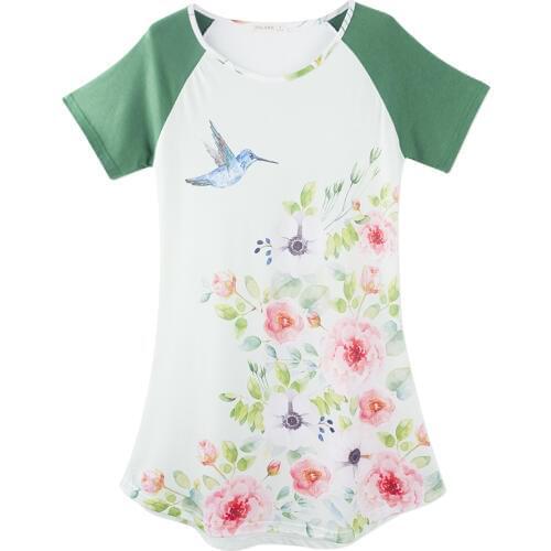 Neatie kiddie Summer Short Sleeve Night Sleepwear Floral Nightgowns Women Dresses Casual Mini Night Dress Female Home Clothes
