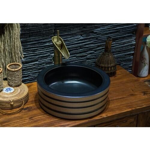 Europe Vintage Style Ceramic Art Basin Sinks Counter Top ceramic Wash Basin Bathroom Sinks