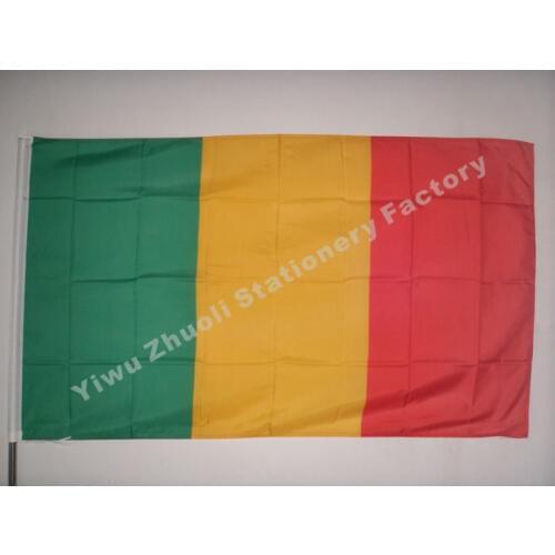 Mali Flag 150X90cm (3x5FT) 115g 100D Polyester Double Stitched High Quality Free Shipping