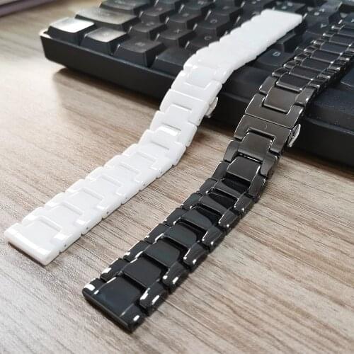 22mm 20mm Luxury Ceramic Bracelet for Garmin Watch Band Vivoactive 4/3/Venu 2 1/SQ/Vivomove HR Strap for Huawei GT 2 42mm 46mm