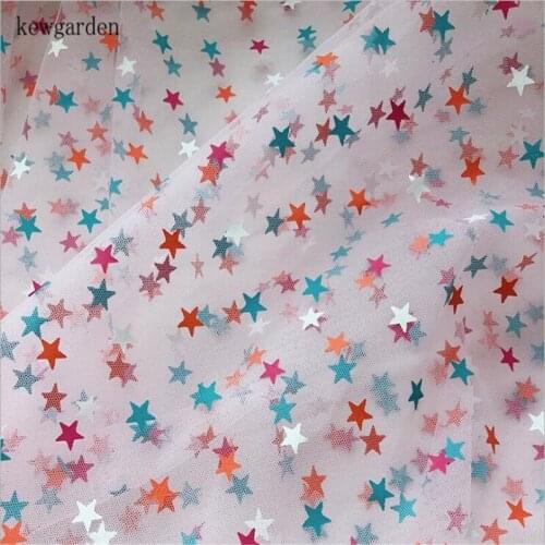 Kewgarden DIY Baby Bow Hair Accessories Handmade Tape 13cm Color Stars Organza Ribbon Riband Wholesale 25 Yards / Roll