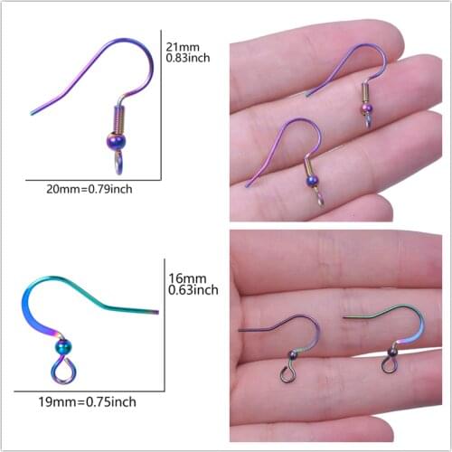 19x16mm 21x20mm Earrings Hook For Earring Making Ear Rings 10pcs Accessories Jewelry Findings Wholesale DIY Rainbow Materials