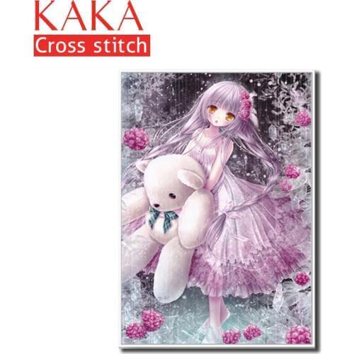 Cross stitch kits,Embroidery needlework sets with printed pattern,11CT-canvas for Home Decor Painting,portrait Full CKP0012