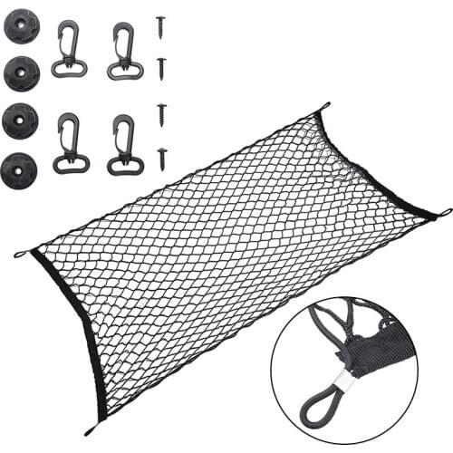 1set Large Car Auto Cargo Net Nylon Elastic Mesh Luggage Storage SUV Truck Holder Support 115x60cm DIY Hooks Holder Accessories