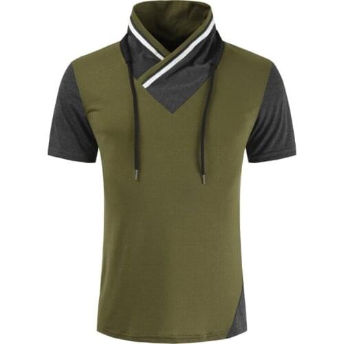 2021 Summer New Arrival Pile Pile Collar Simple Slim Plus Size All-match Casual Men Sports Short-sleeved T-shirt Free Shipping