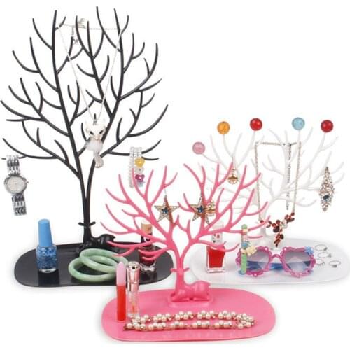 Little Deer Earrings Necklace Ring Pendant Bracelet Jewelry Display Stand Tray Tree Storage Racks Organizer Holder