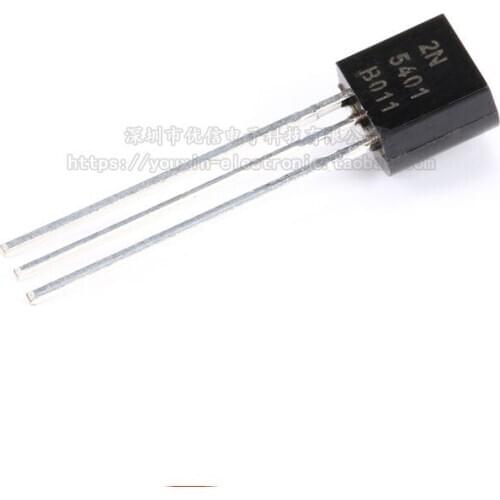 100pcs / 1 lot Original 2N5401 TO-92 PNP 150V 0.6A straight plug triode copper feet