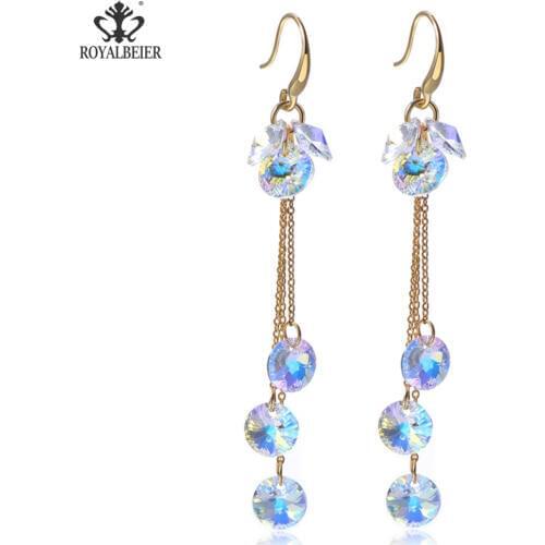 RoyalBeier 2018 New Wedding pendientes mujer Earrings Drop Earrings for Women Wedding brinco de rosto brinco-casamento Female