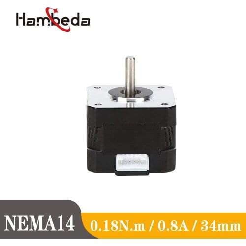 1.8 Degree 0.8A 3V Nema14 Stepper Motor 34mm Height Step Motor 4-lead for 3D Printer and Engraving Machine