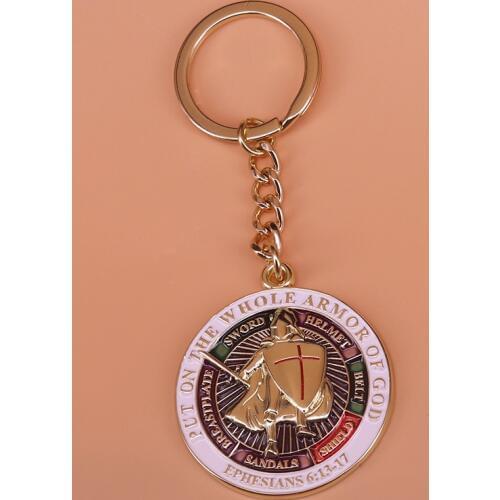 Knights Templar keychain put on whole armor of god keyring cross shield key chain sword helmet pendant men jewelry Masonic gift