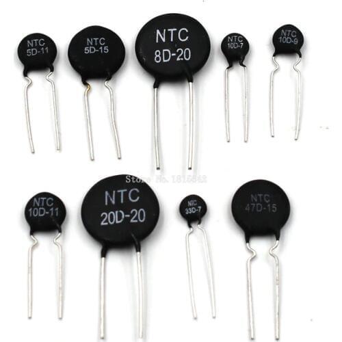 10pcs Thermal Resistor NTC 5D-11 10D-9 10D-11 47D-15 10D-20 10D-13 8D-11 10D-15 5D-15 10D-7 MF11-103 33D-7 8D-12 20D-20