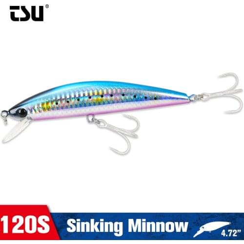 TSURINOYA 120mm 40g Sinking Saltwater Fishing Lure Hard Bait DW37 High Strength Minnow Boat Sea Tuna Mackerel Big Fish Wobbler
