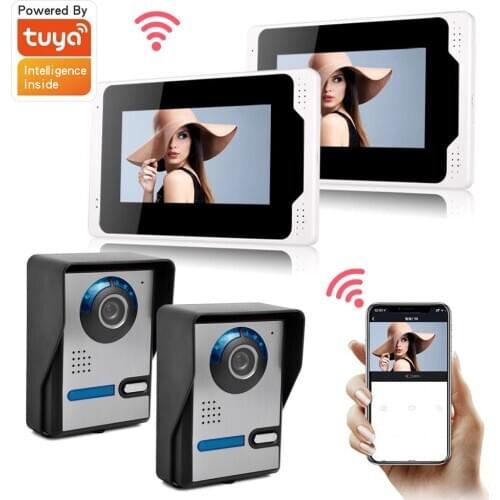 Tuya APP Control Video Intercom 7 Inch 1080P Monitor Wifi Wireless Video Door Phone Doorbell Intercom Night Vision Camera System