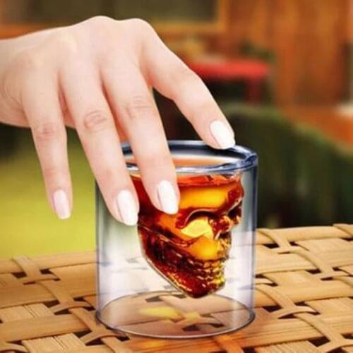 Skull Wine Cup 75ml Crystal Skull Cup 150ml Beer Coffee Cup Personality Bar Creative Double Transparent Glass 250ml