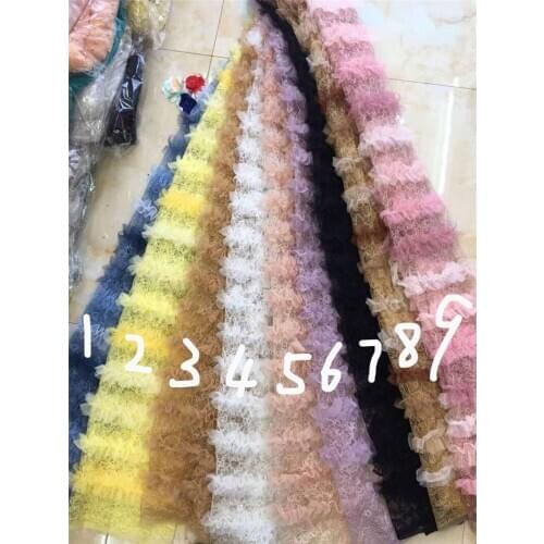 Top quality JRB-12289 french lace fabric african lace fabric with 3D embroidery mesh tulle fabric