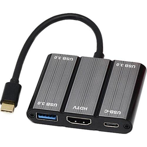 YMY USB Type C Adapter to 4K HDMI 3USB 3.0 PD Charging USB-C Converter for MacBook Pro Chromebook Huawei Mate10 Samsung S8