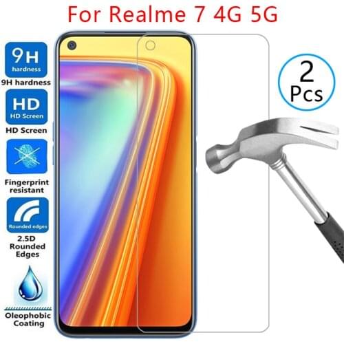 Tempered glass screen protector for realme 7 5g case cover on realme7 6.5 protective phone coque bag realmi realmi7 realmy realm