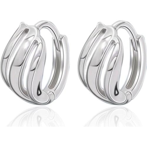 S925 Silver Earring Openwork Angel Wing Hoop Earring For Women Wedding Gift Lady Girl Fashion Jewelry