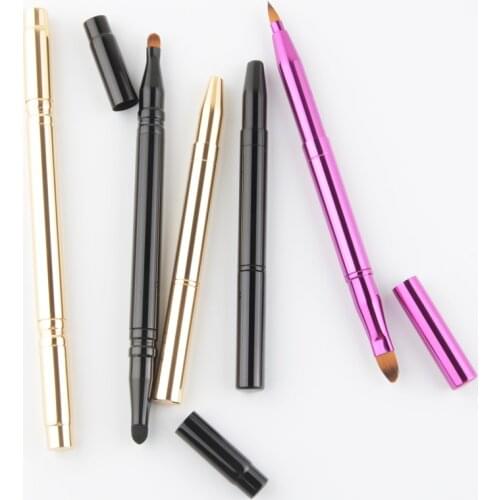 1pc 4 in 1 Aluminum Lip brush Make up High quality Professional makeup brush eyebrow brush eye shadow blending brush